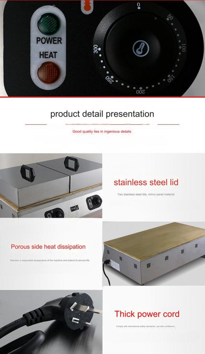 Temperature Range 0260 Degrees Commercial Waffle Maker for Bread